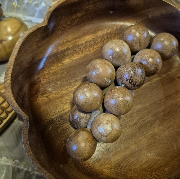 Wooden Fruit Bowl Decor MCM Vintage - Picture 6 of 16